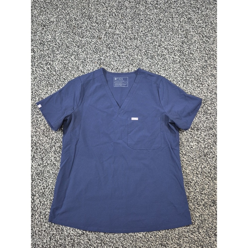 FIGS Catarina One Pocket Scrub Top Large Navy Blue W21SW1025 PO 5773